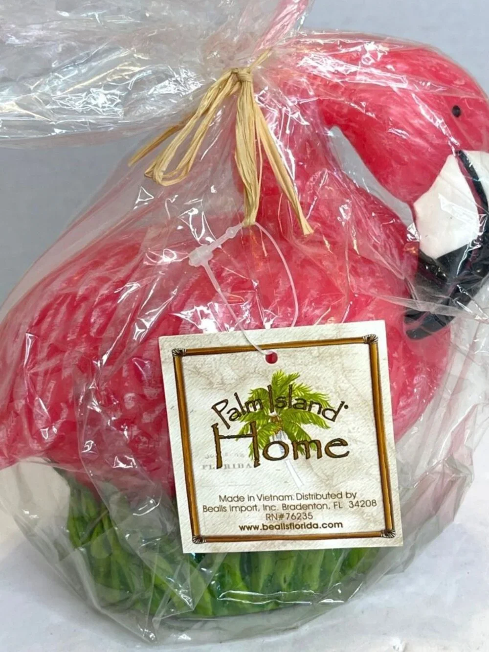 VTG Pink Flamingo Bird Candle Tropical Florida Palm Island Home Décor Wax NWT